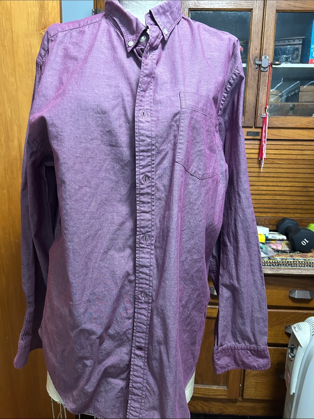 Banana Republic Men's Purple Button-Down Shirt